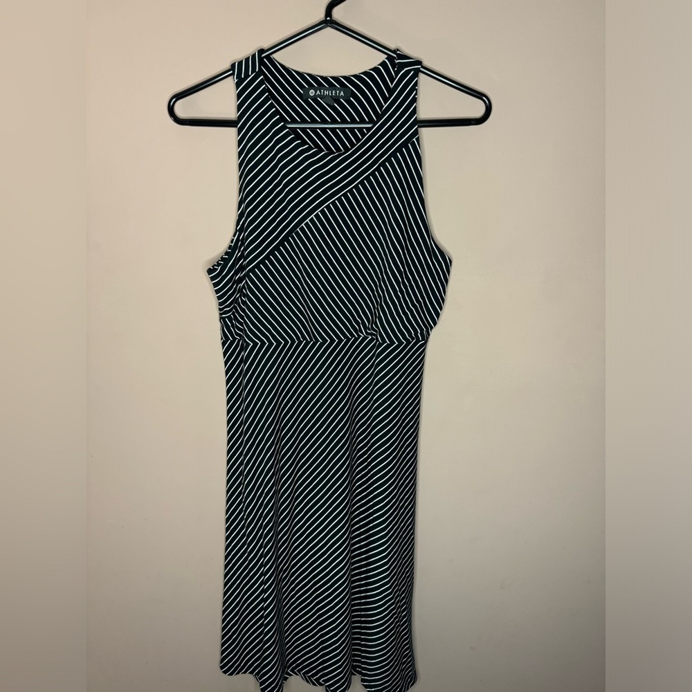 Athleta Feminine Santorini High Neck Mix Stripe Dress